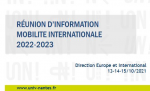 Réunion d'information mobilité internationale 2022-23